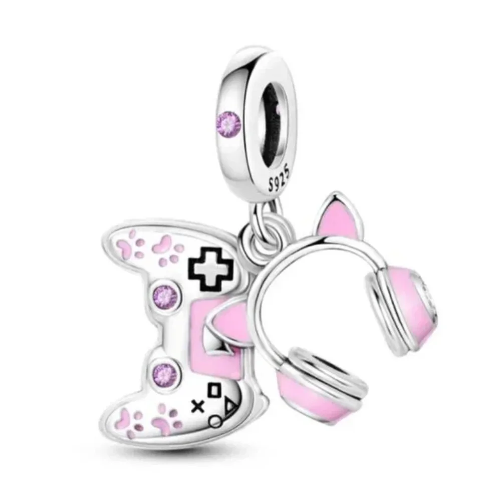 GAME GIRL 925S Charm Compatible with Pandora Bracelet